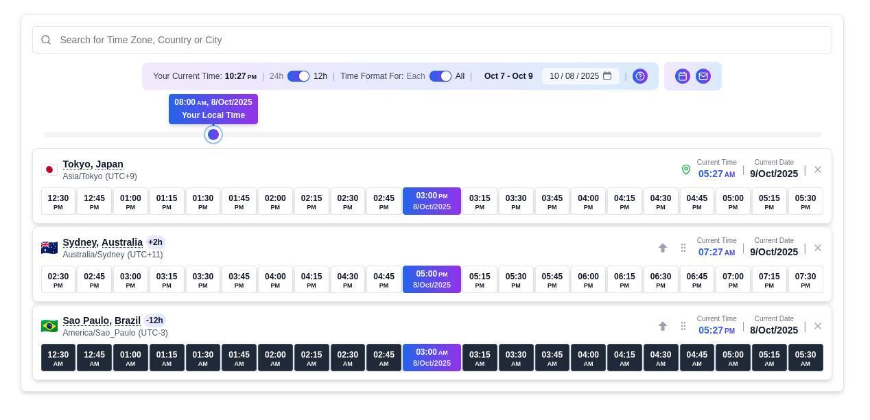 Scheduling Online Meetings with a Time Zone Calculator