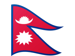 The flag of  Nepal